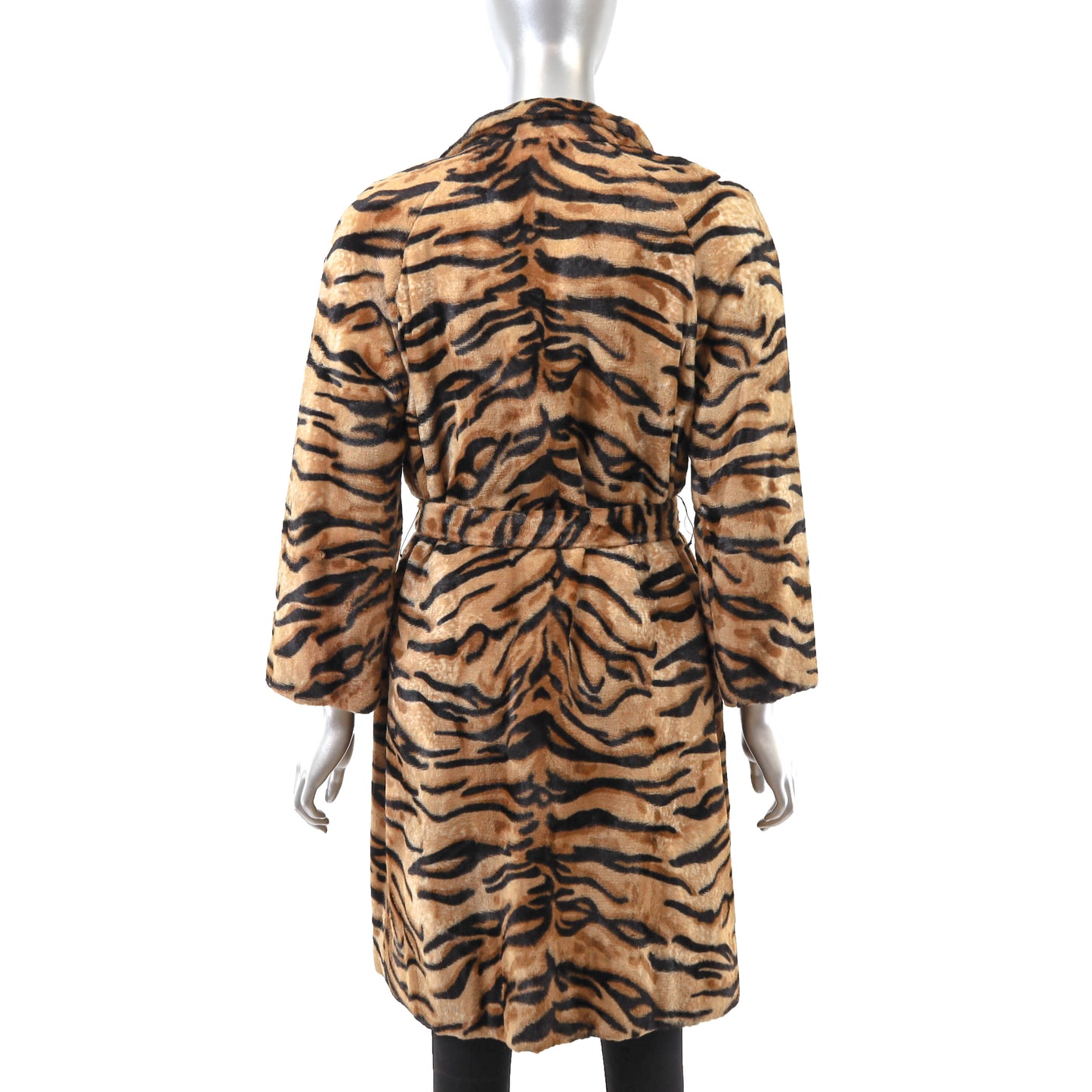 Animal Printed Faux Fur Coat- Size S