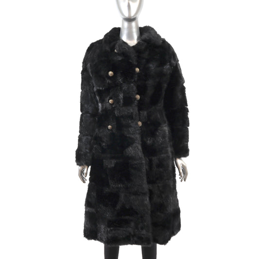 Black Faux Fur Coat- Size S