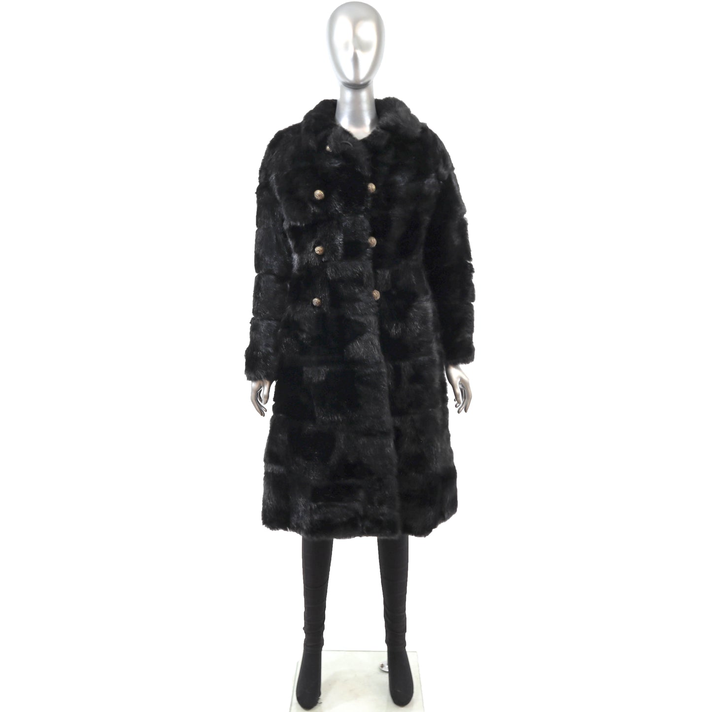 Black Faux Fur Coat- Size S