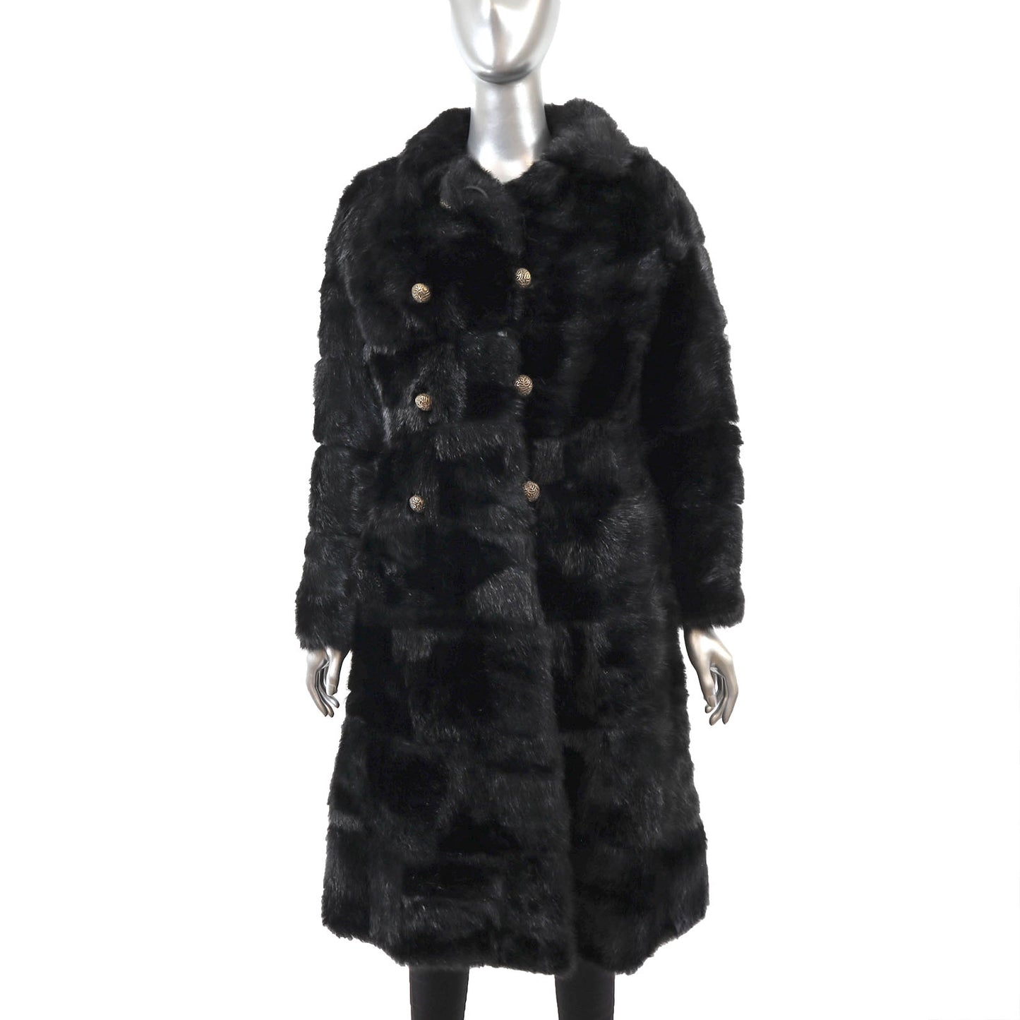 Black Faux Fur Coat- Size S