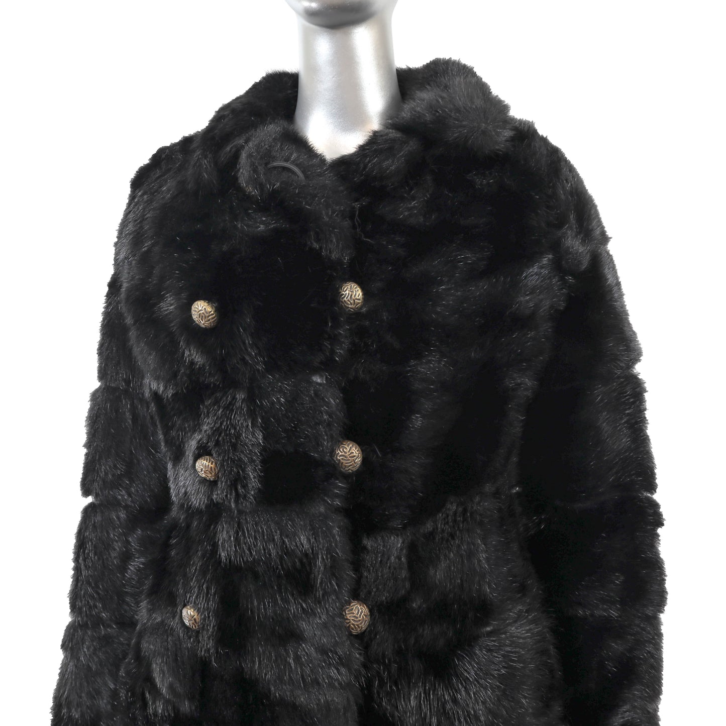 Black Faux Fur Coat- Size S