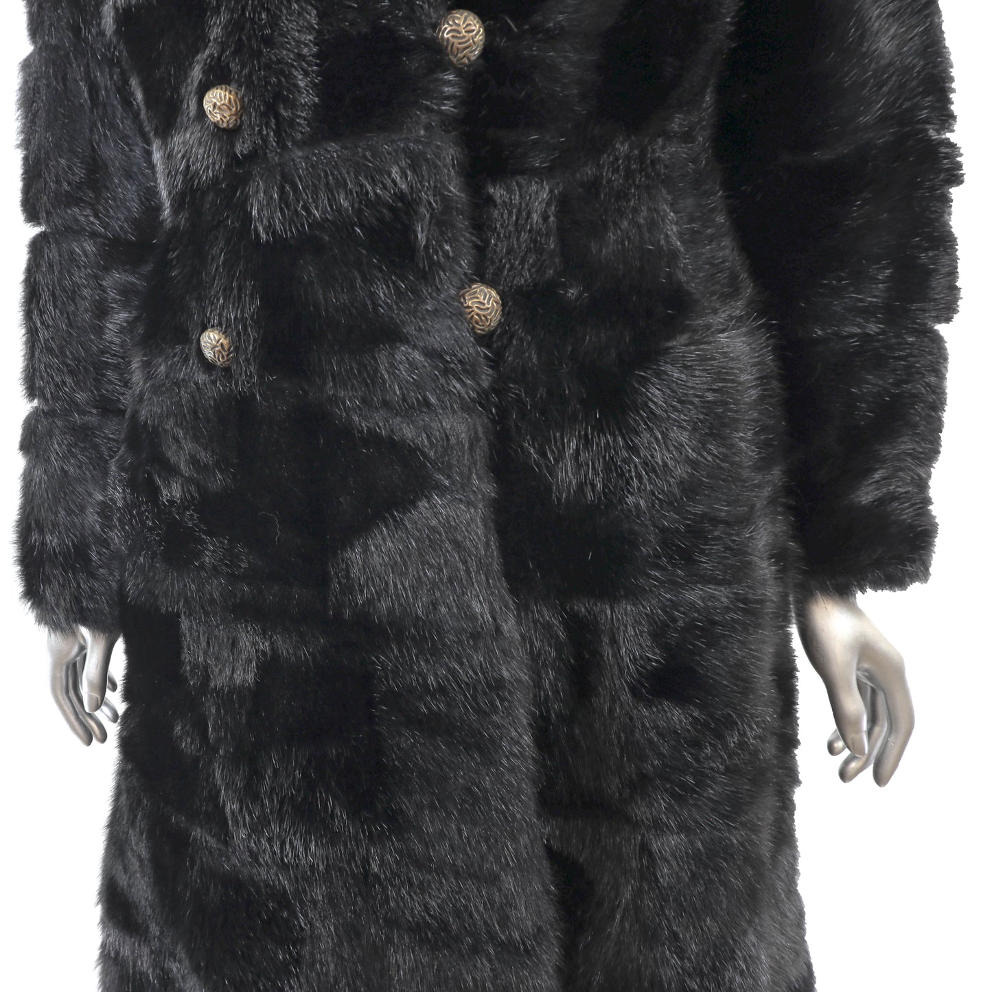 Black Faux Fur Coat- Size S