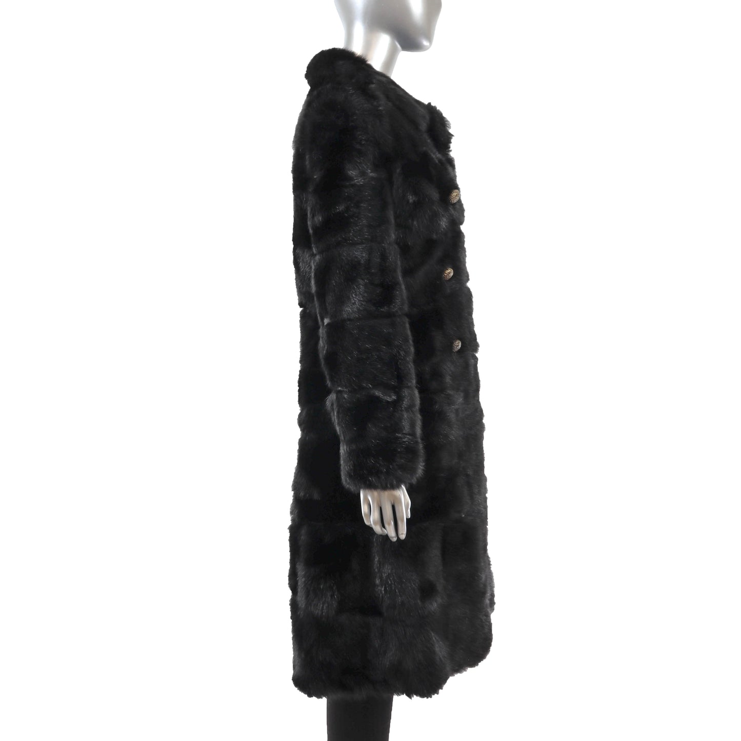 Black Faux Fur Coat- Size S