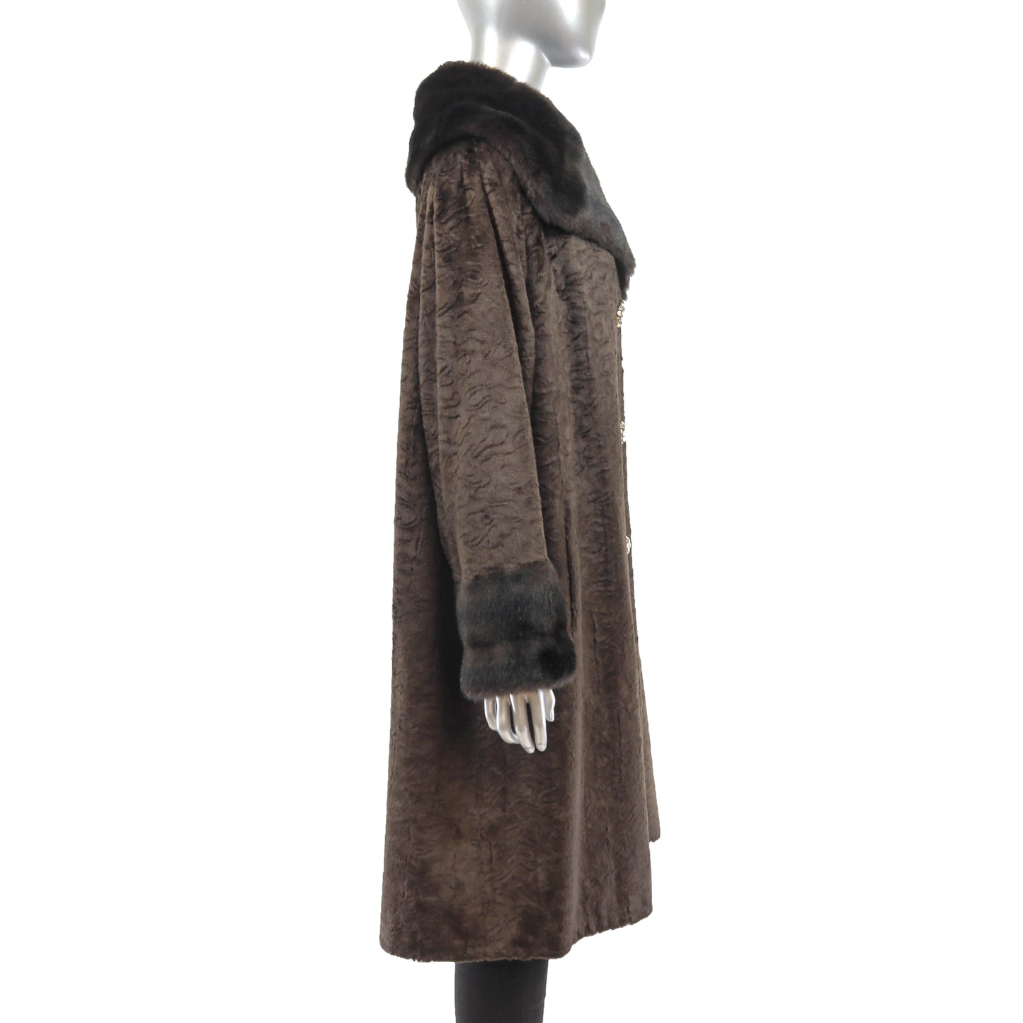 Faux Fur Coat- Size L
