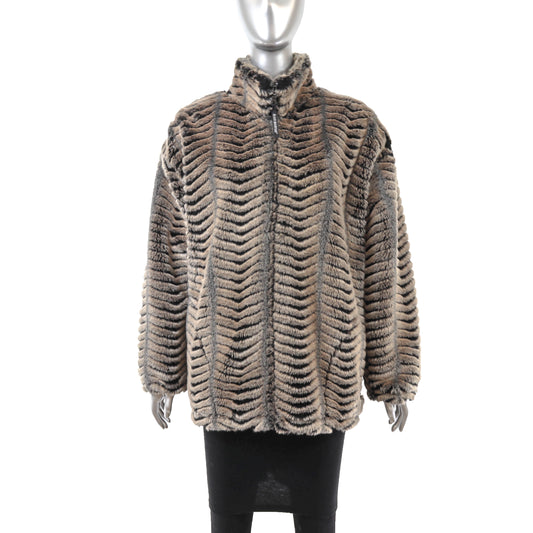 Faux Fur Jacket- Size L