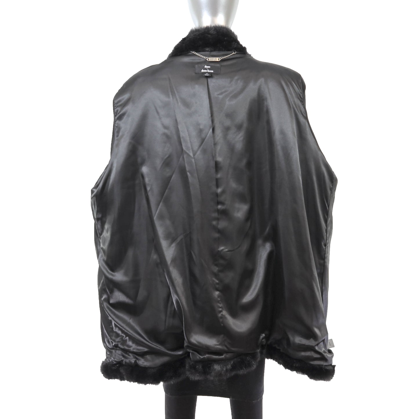 Dennis Basso Black Faux Fur 3/4 Coat- Size XXXL