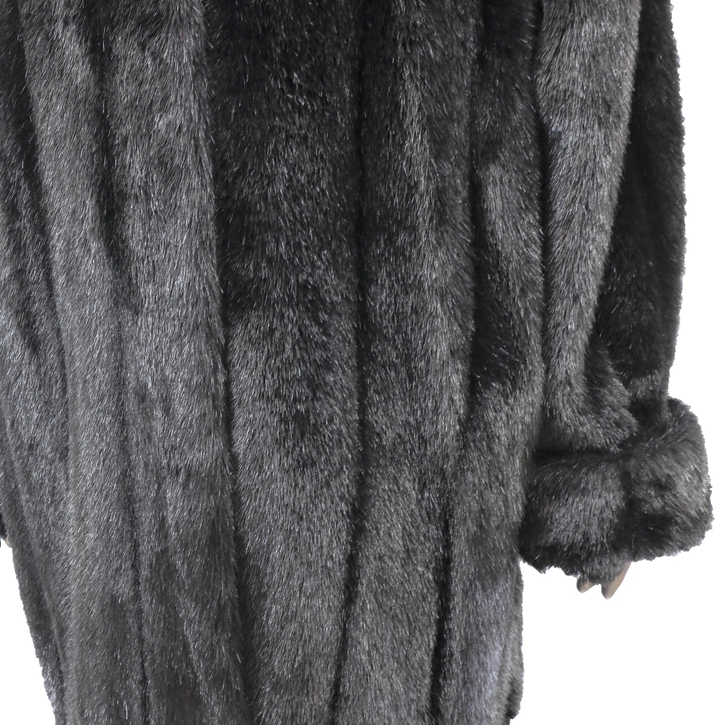 Dennis Basso Black Faux Fur 3/4 Coat- Size XXXL