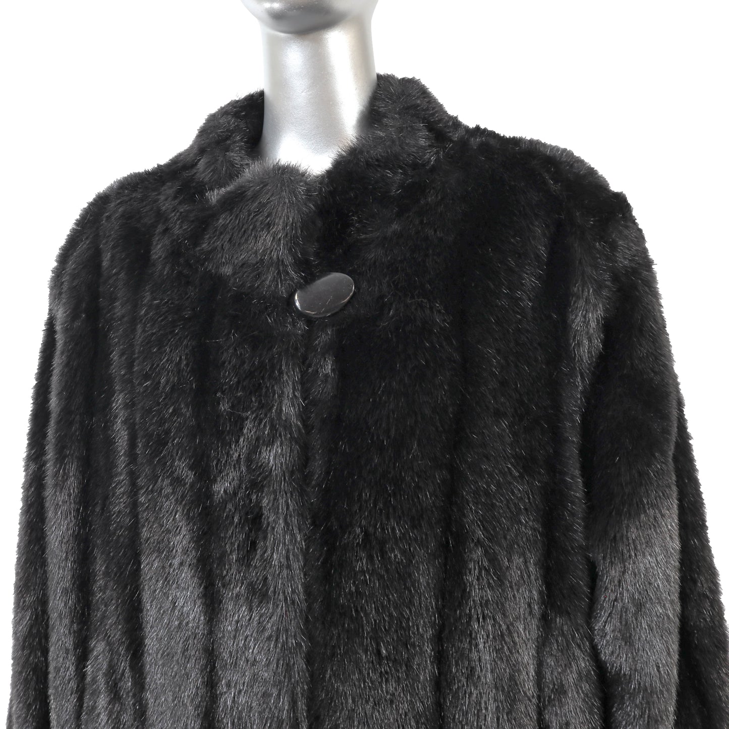 Dennis Basso Black Faux Fur 3/4 Coat- Size XXXL