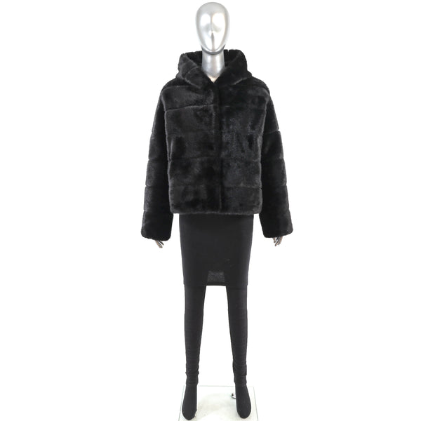 Hooded Faux Fur Jacket- Size XL