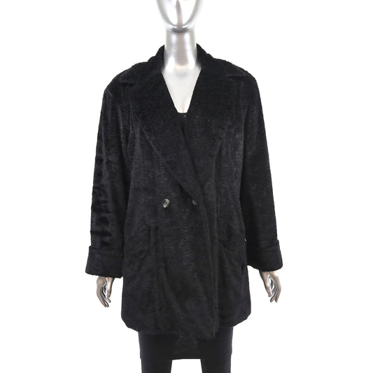Black Faux Fur Jacket- Size M