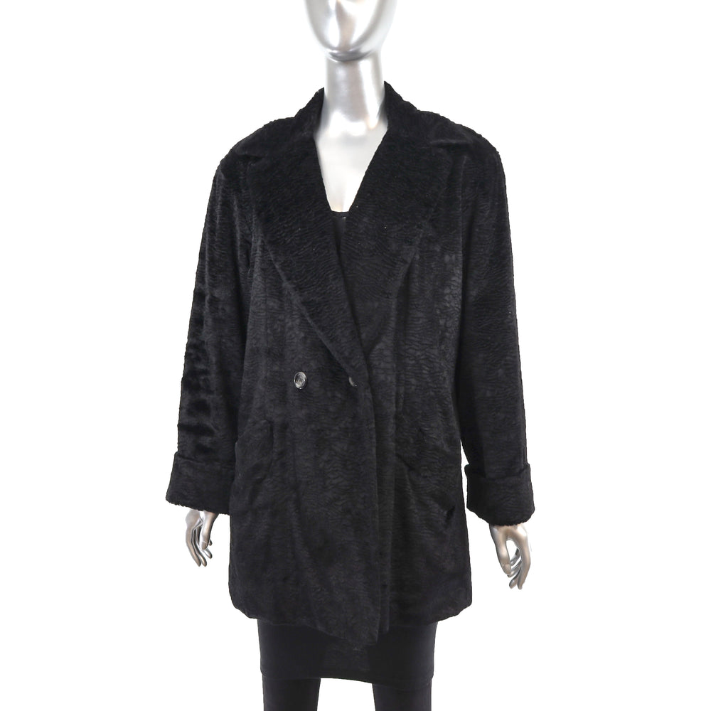 Black Faux Fur Jacket- Size M