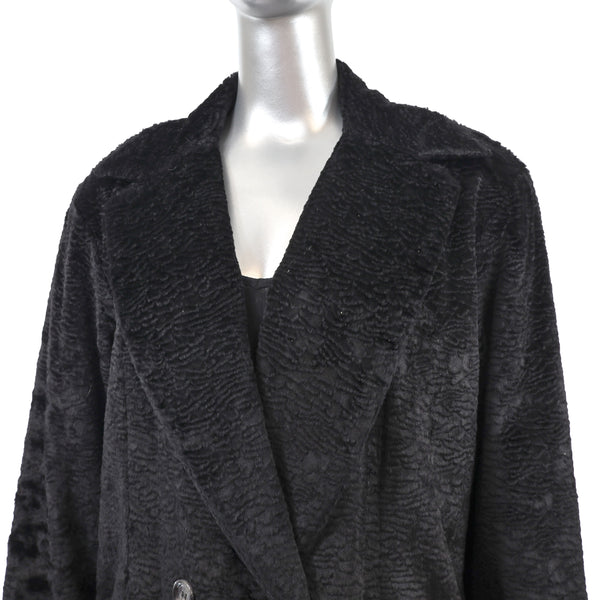 Black Faux Fur Jacket- Size M