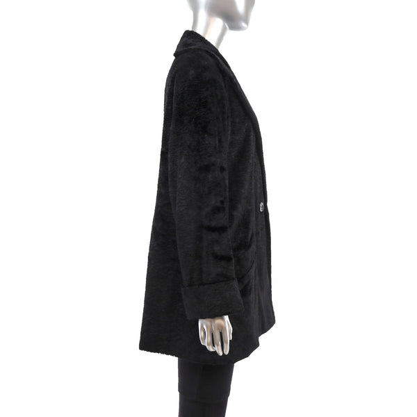 Black Faux Fur Jacket- Size M