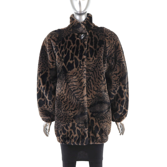 Faux Fur Jacket- Size M