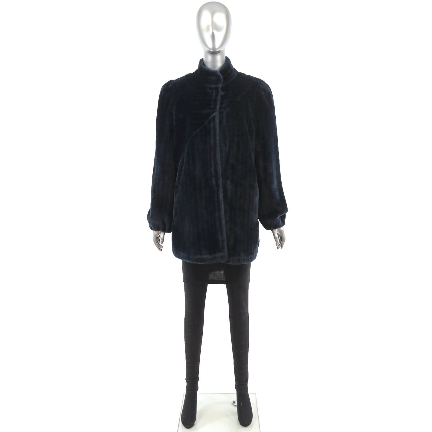 Dark Green Faux Fur Jacket- Size S