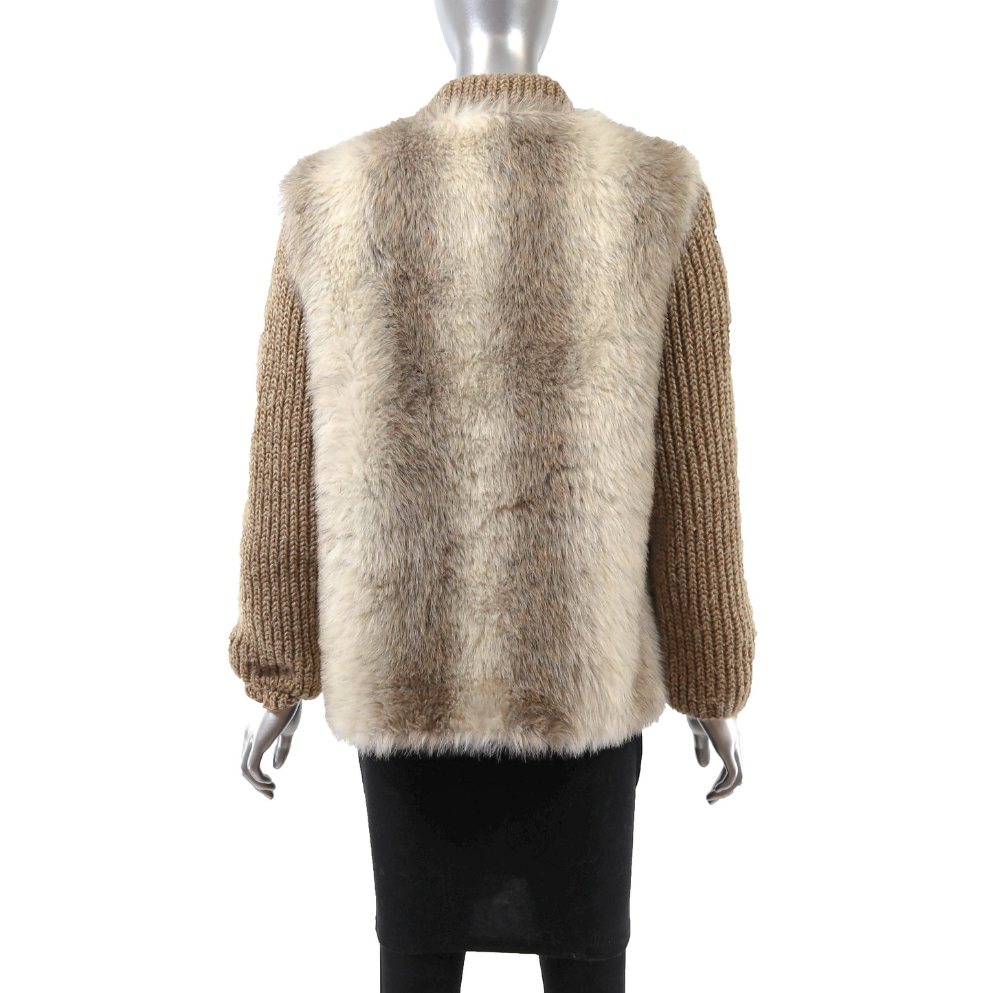 Brown Faux Fur Jacket with Removable Vest- Size M