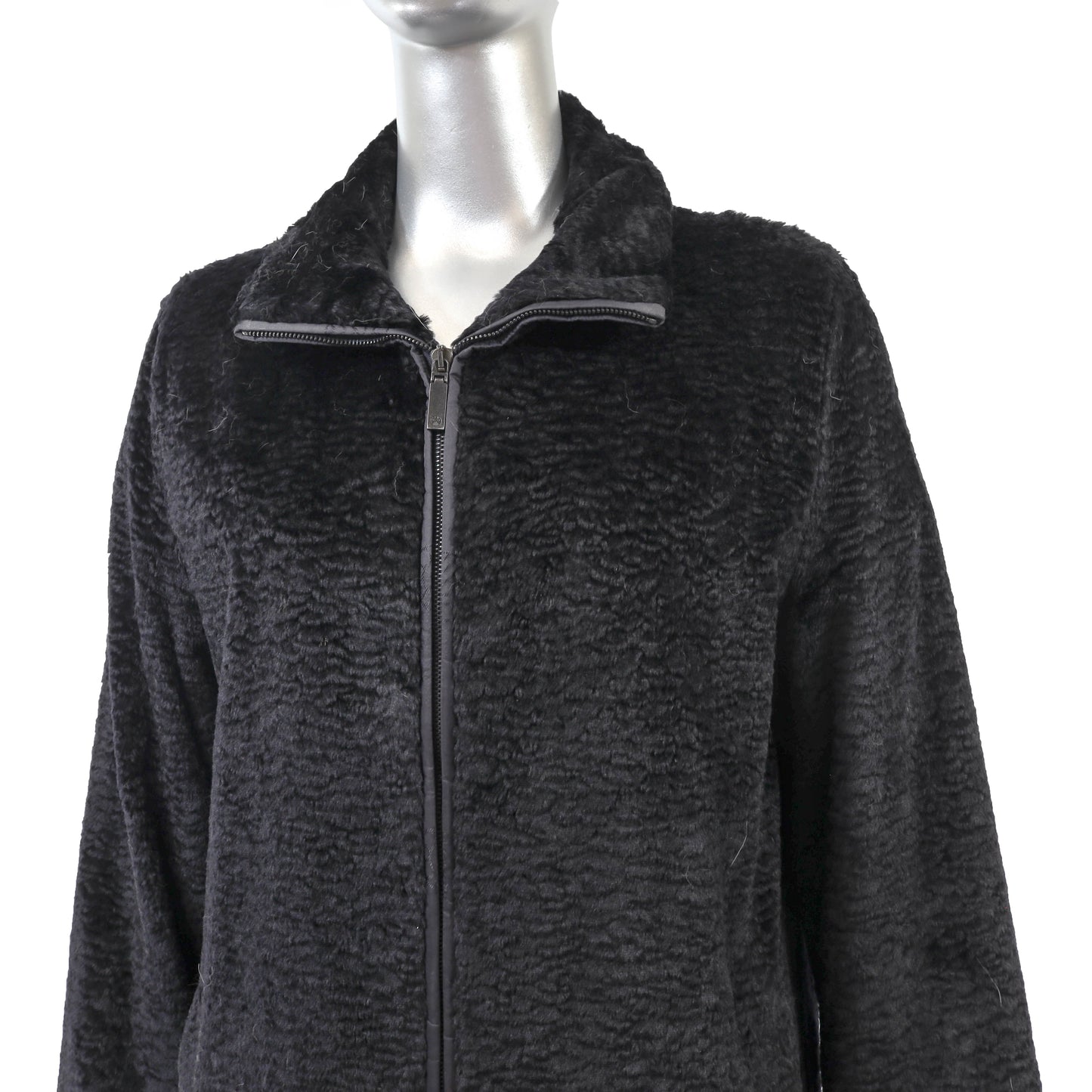 Louis Feraud Black Faux Fur Jacket- Size M