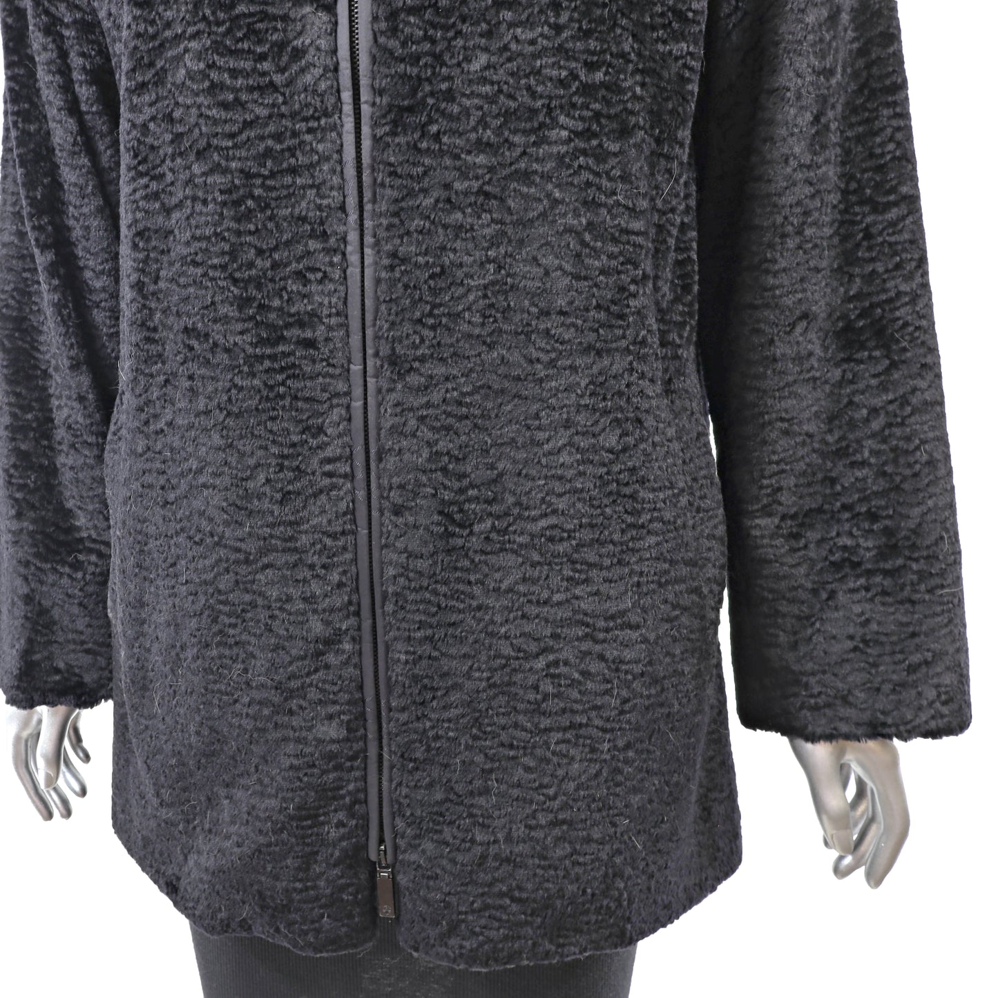 Louis Feraud Black Faux Fur Jacket- Size M