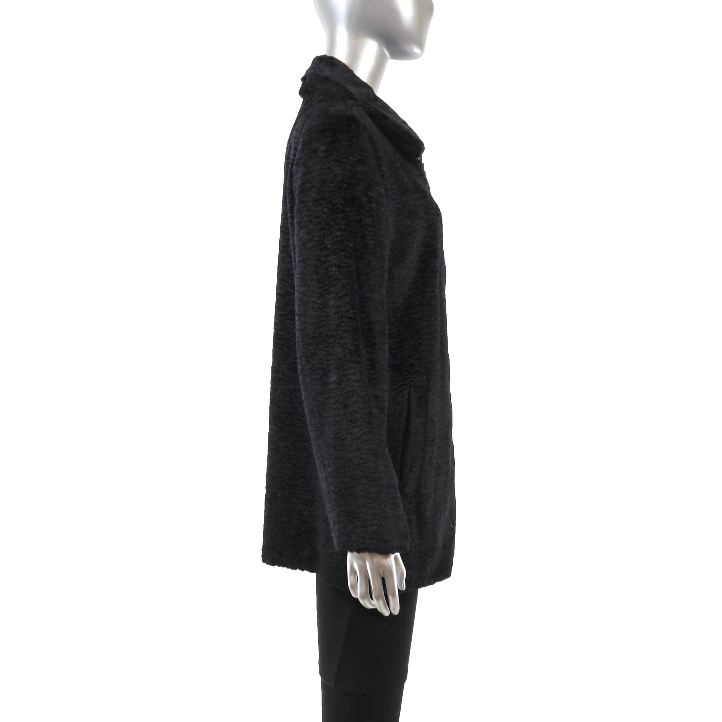 Louis Feraud Black Faux Fur Jacket- Size M