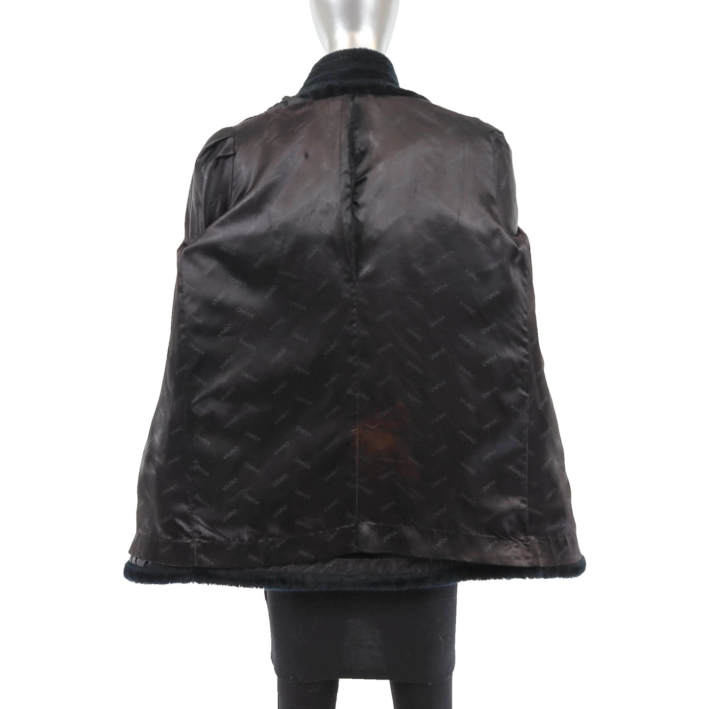 Dark Green Faux Fur Jacket- Size S