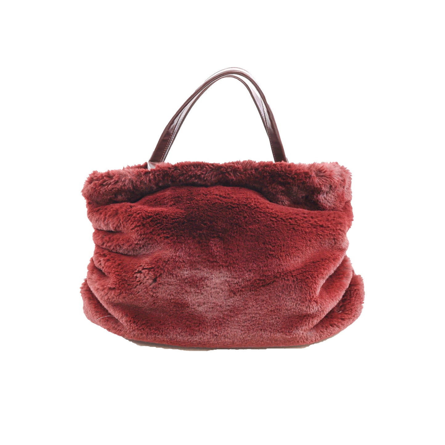 Burgundy Faux Fur Purse- One Size