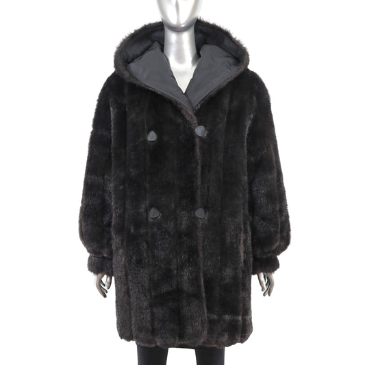 Faux Fur Stroller Reversible to Taffeta- Size M