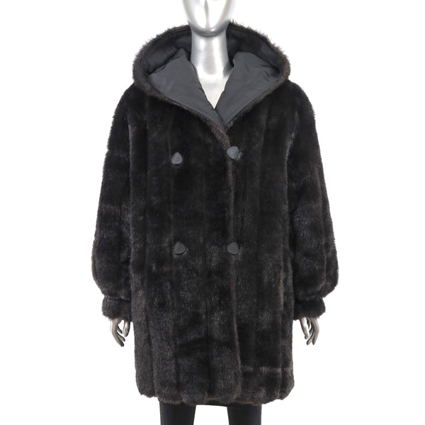 Faux Fur Stroller Reversible to Taffeta- Size M
