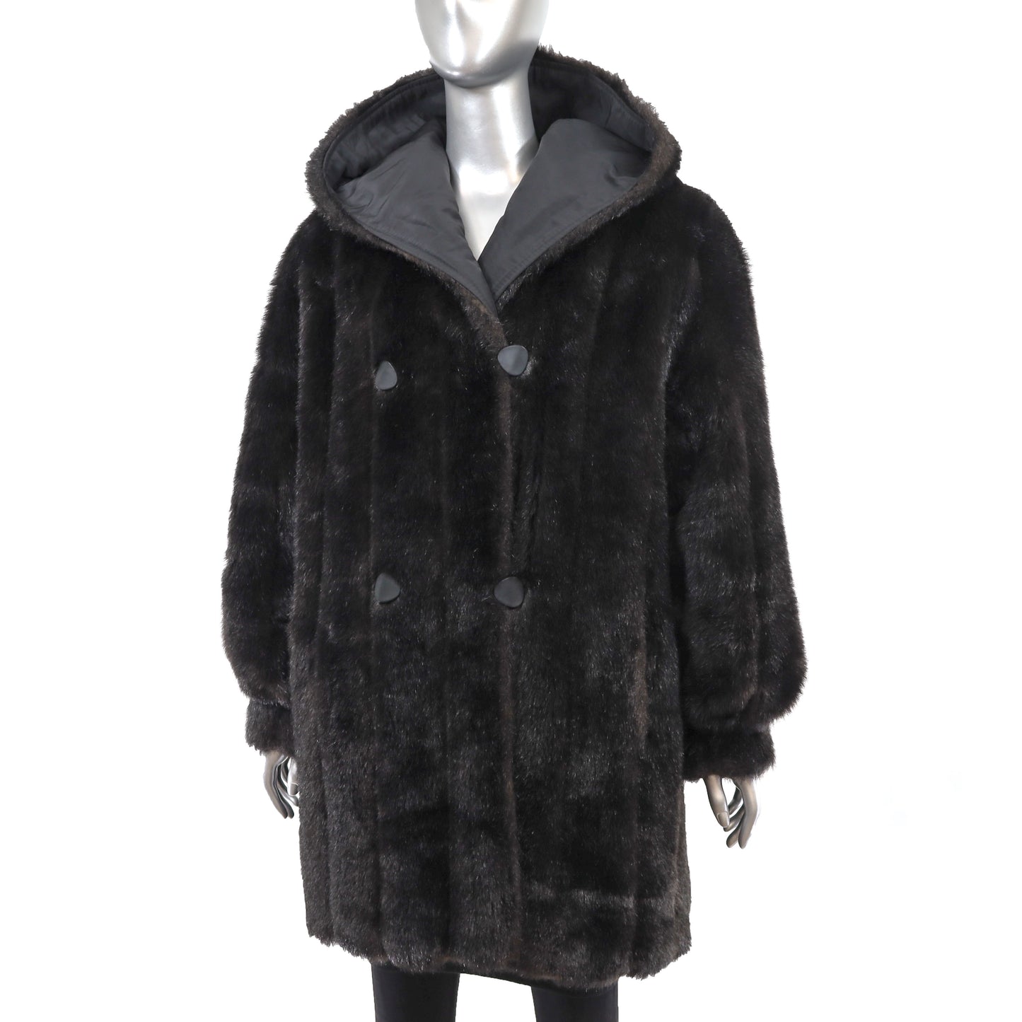 Faux Fur Stroller Reversible to Taffeta- Size M