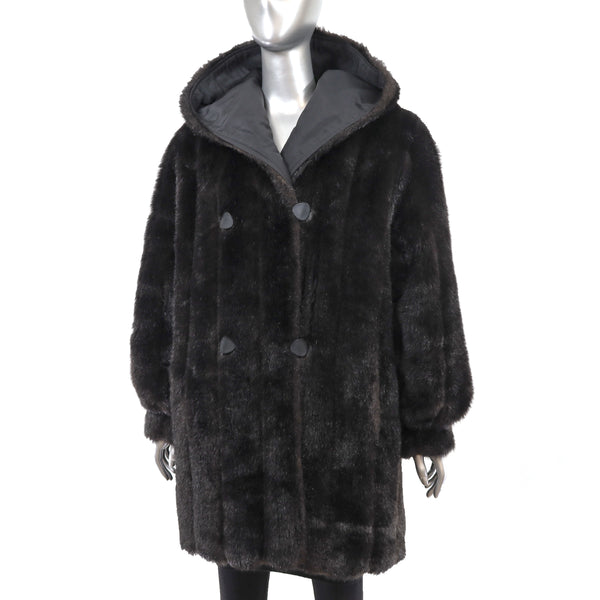Faux Fur Stroller Reversible to Taffeta- Size M