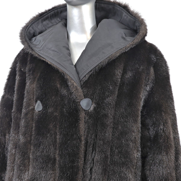 Faux Fur Stroller Reversible to Taffeta- Size M