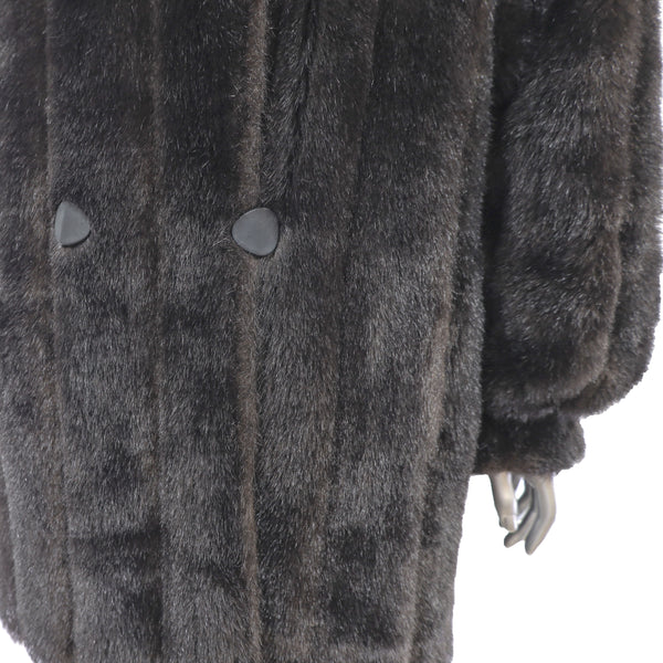 Faux Fur Stroller Reversible to Taffeta- Size M