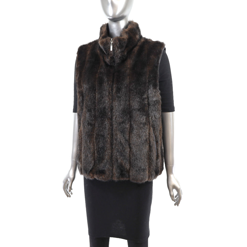 Faux Fur Reversible Vest- Size M