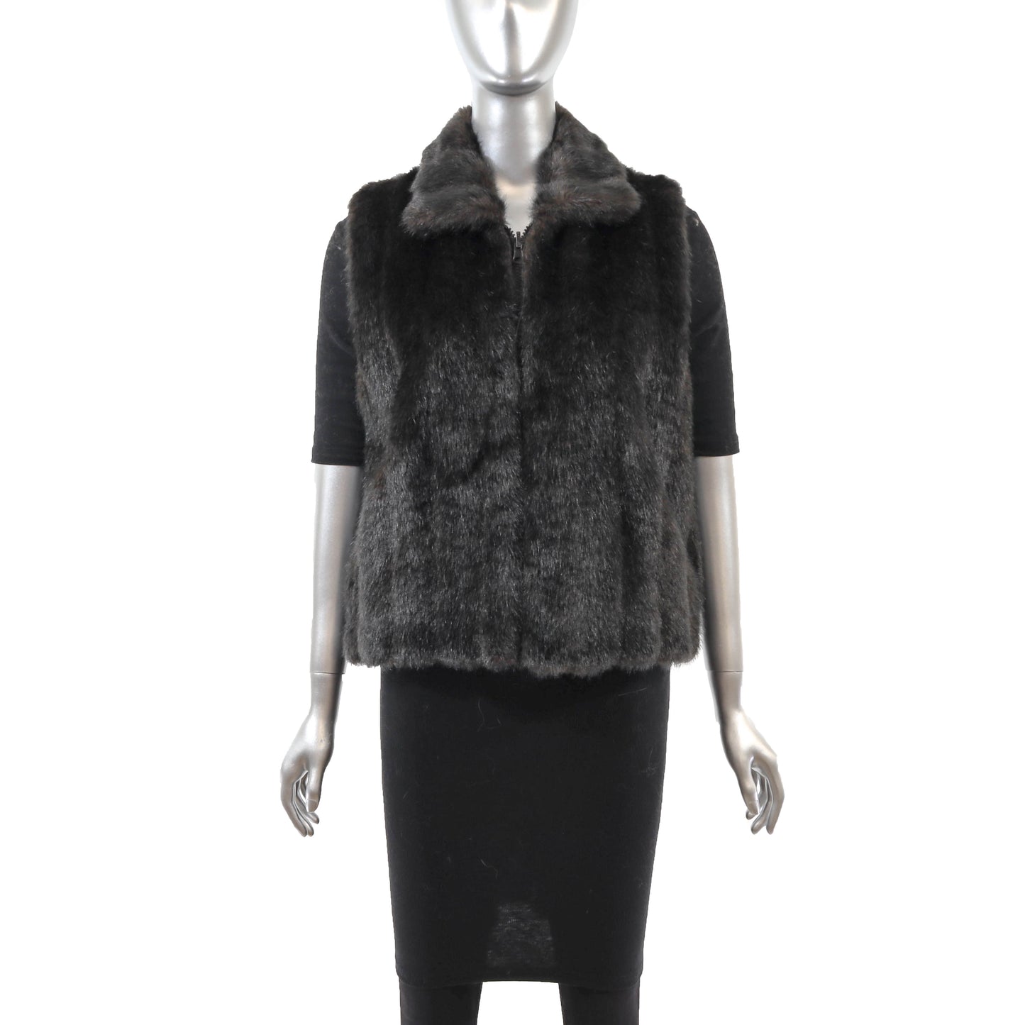 Brown Reversible Faux Fur Vest- Size S