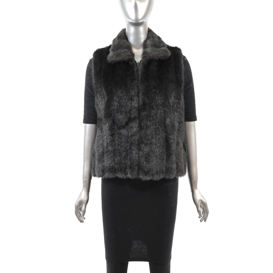 Brown Reversible Faux Fur Vest- Size S