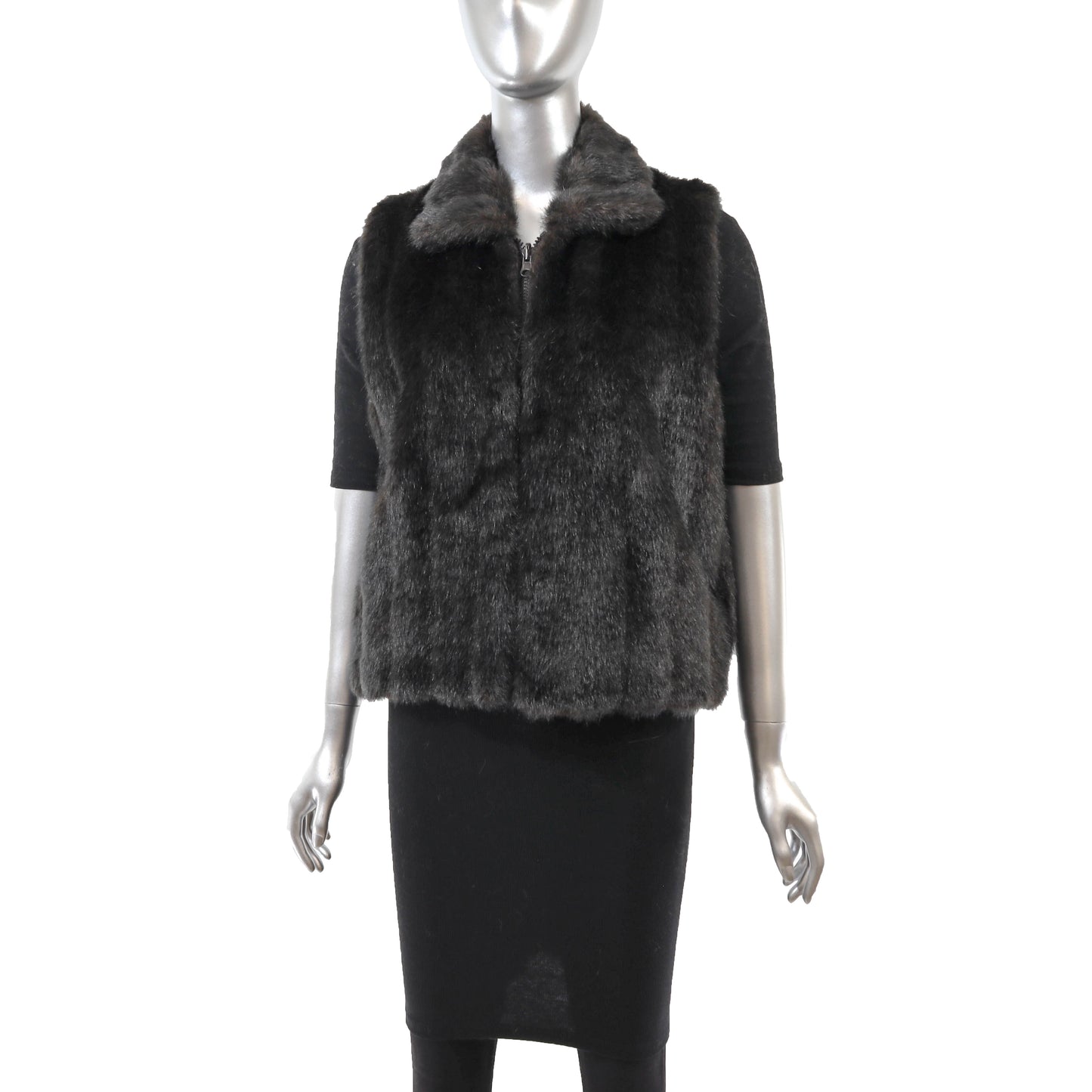 Brown Reversible Faux Fur Vest- Size S