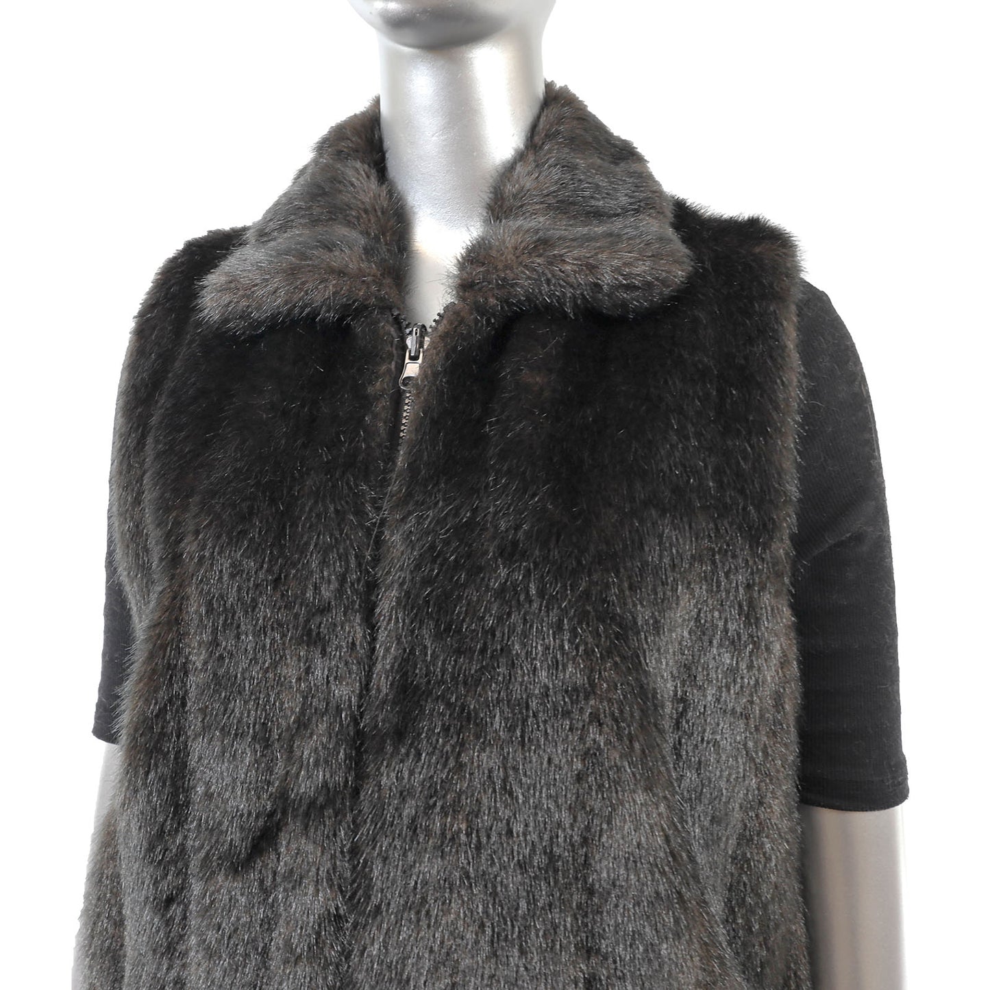 Brown Reversible Faux Fur Vest- Size S