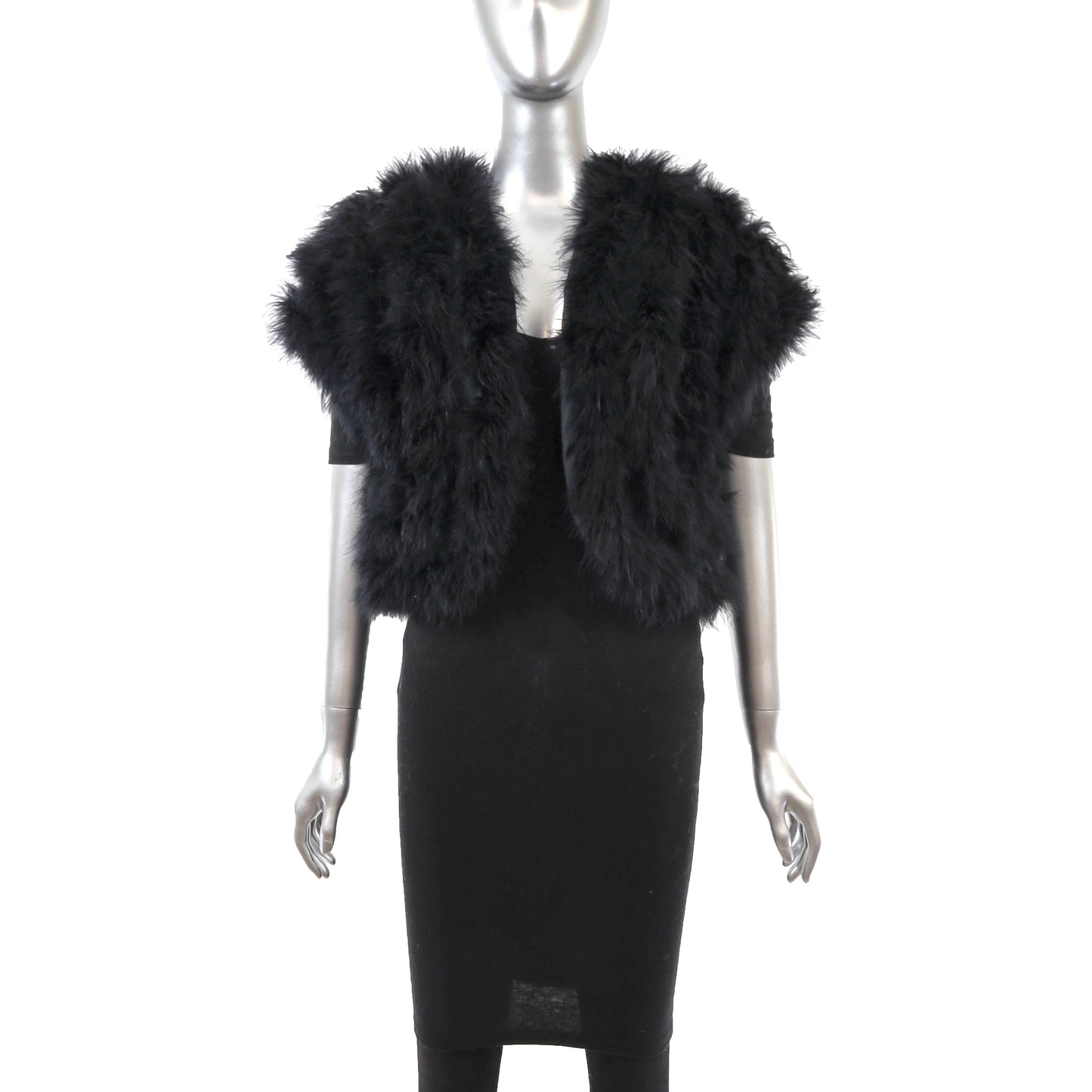 Black Feather Vest- Size S