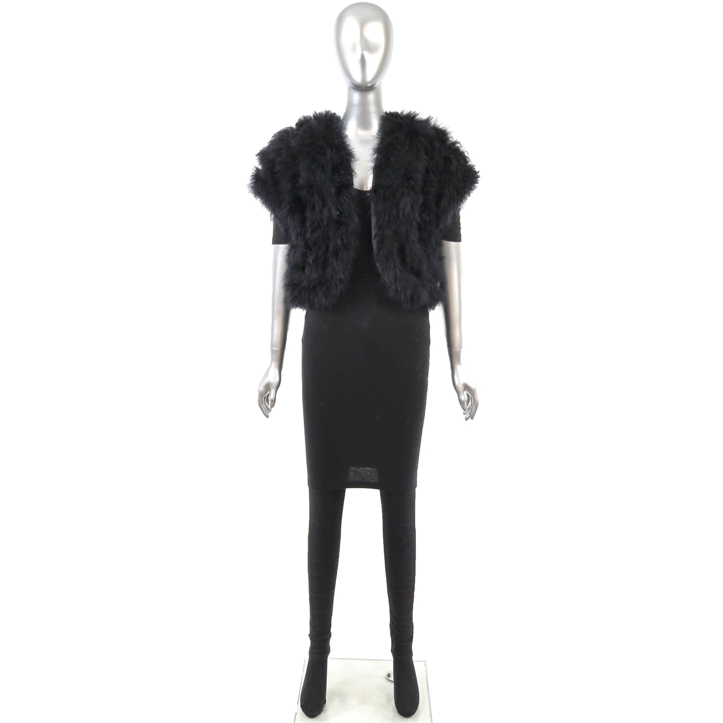 Black Feather Vest- Size S