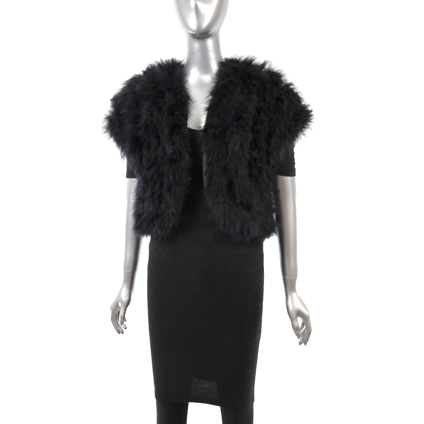 Black Feather Vest- Size S