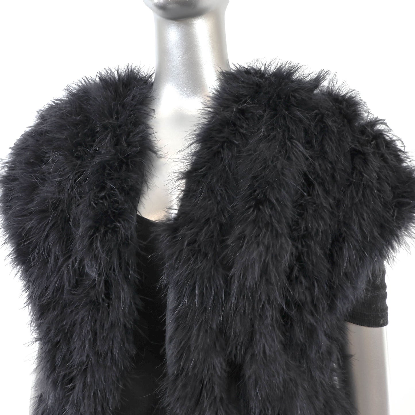 Black Feather Vest- Size S