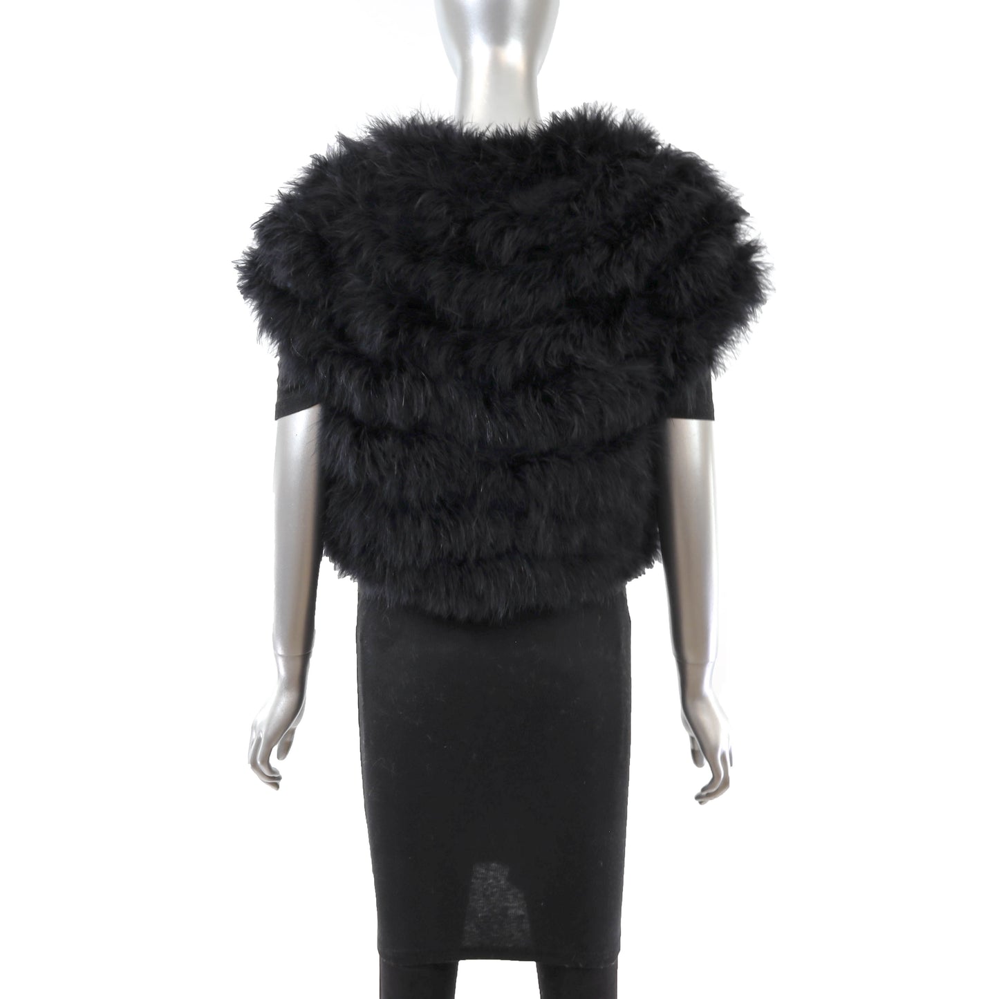 Black Feather Vest- Size S