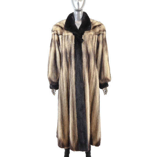 Fitch Coat with Mink Trim- Size L