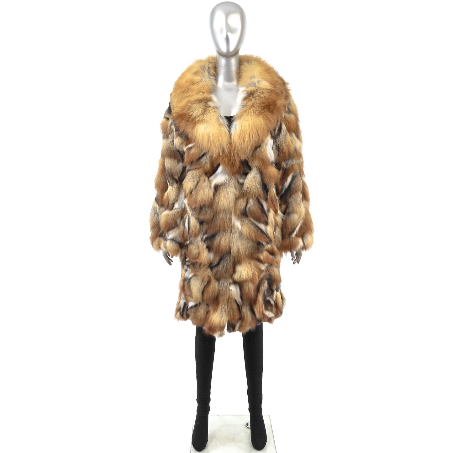 Red Section Fox Coat- Size M