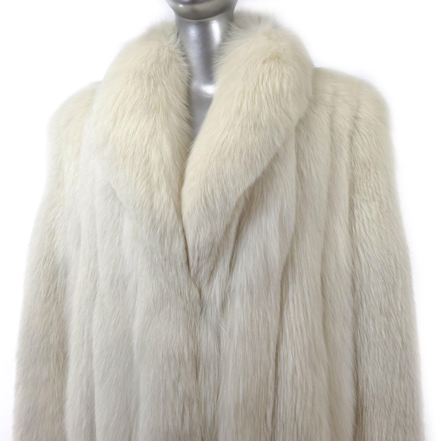 White Fox Coat- Size L
