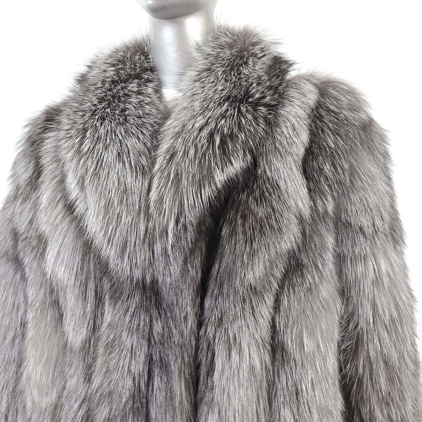 Silver Fox Coat- Size M-L