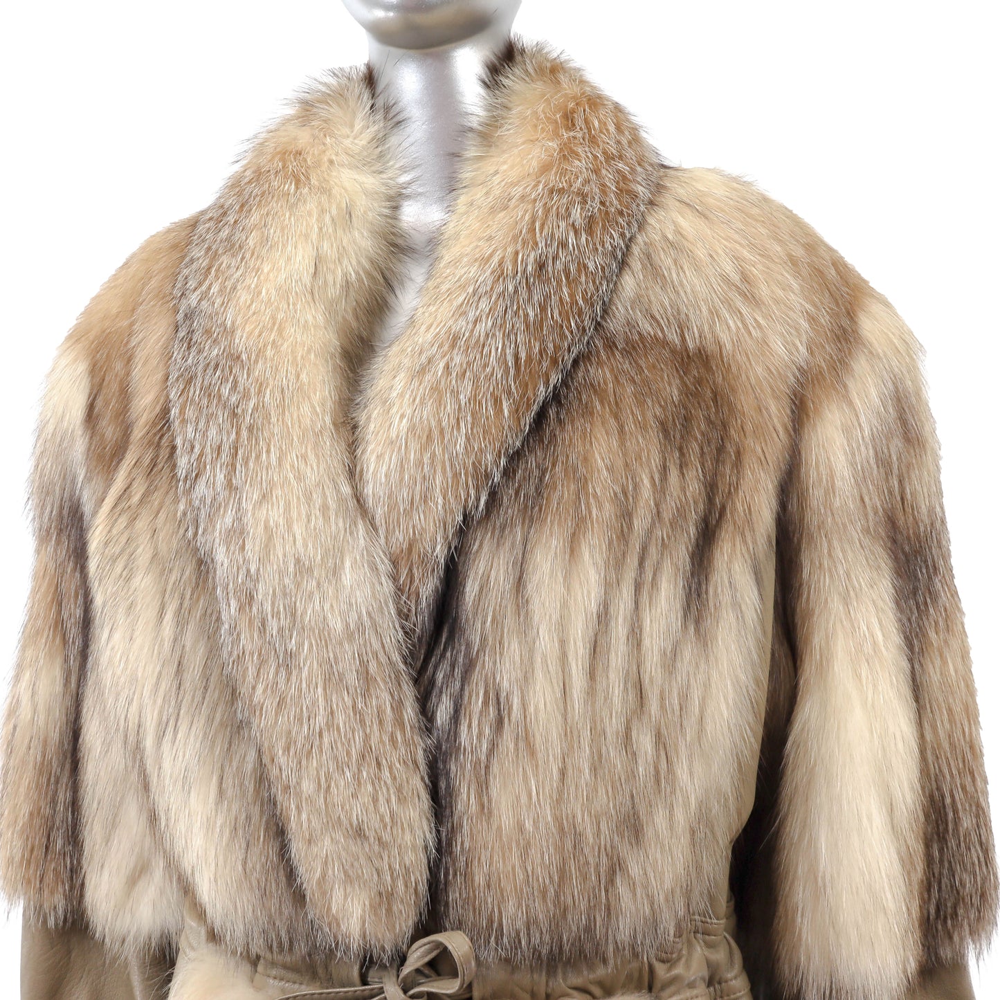 Fox and Leather 3/4 Coat- Size M