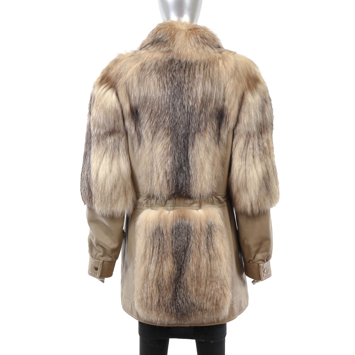 Fox and Leather 3/4 Coat- Size M