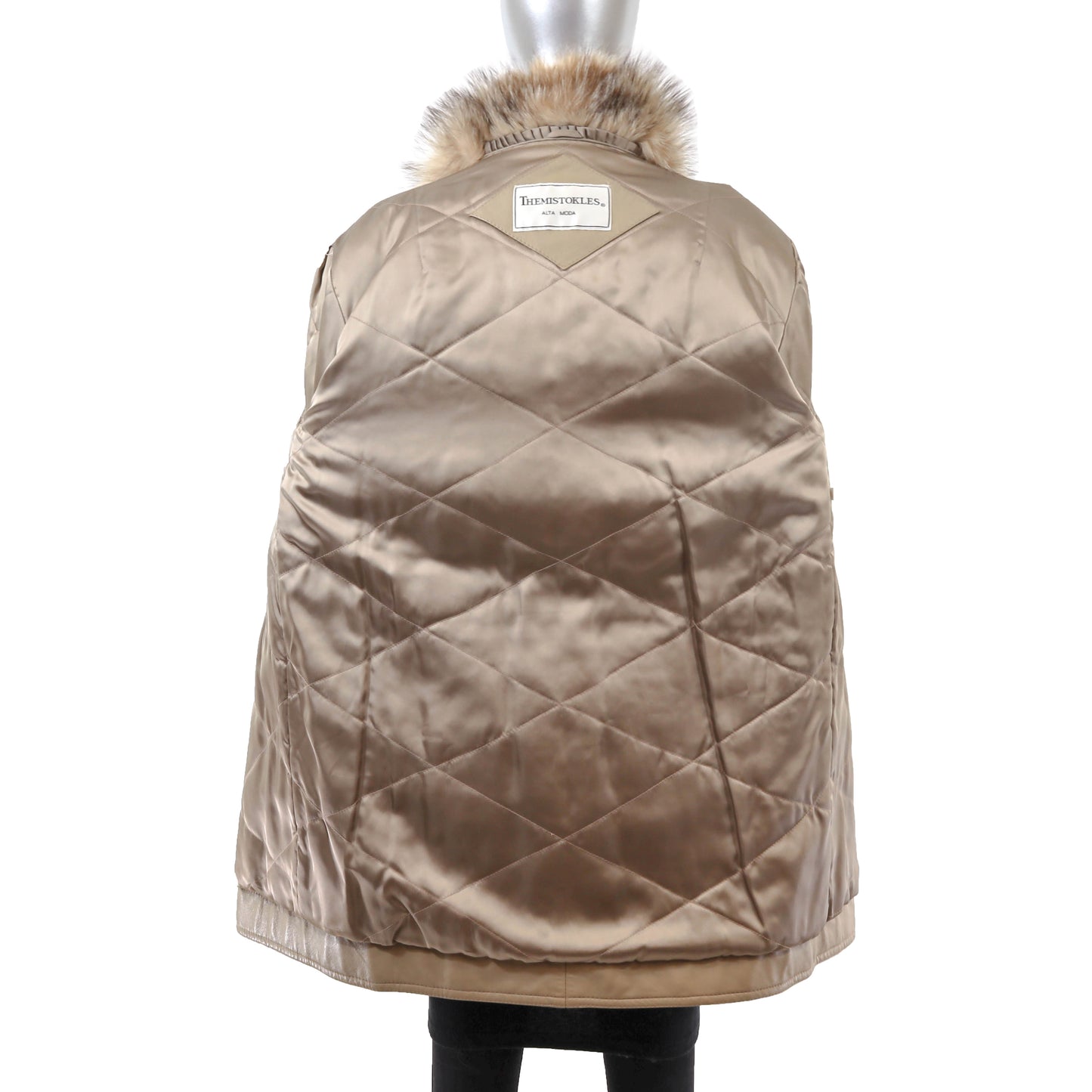 Fox and Leather 3/4 Coat- Size M