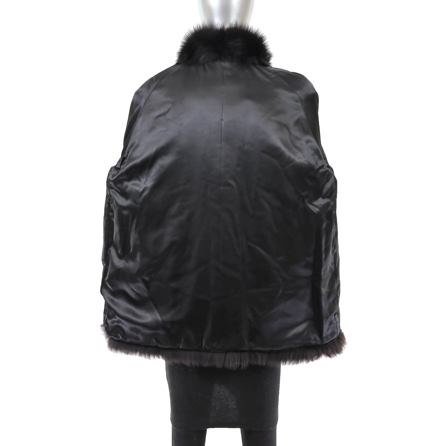Black Fox and Suede Jacket- Size XL