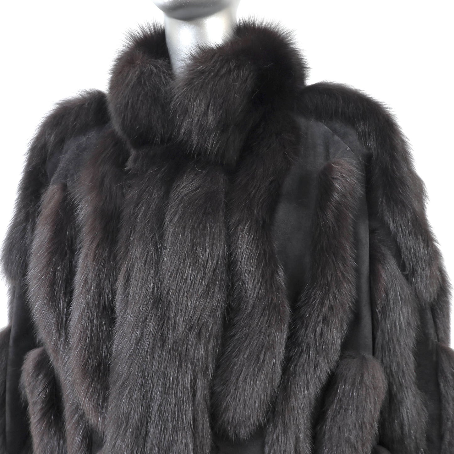 Black Fox and Suede Jacket- Size XL